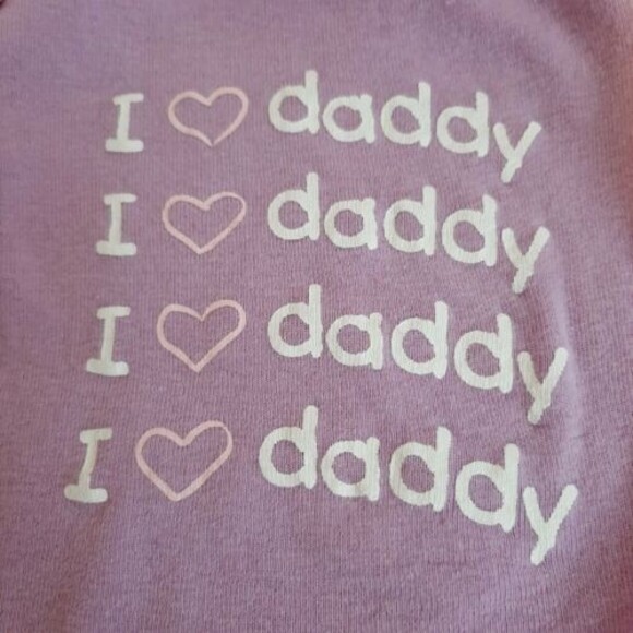 Baby Headquarter 0-3m Creeper One-Piece Bodysuit  I Love Daddy Purple/Pink - Picture 1 of 7